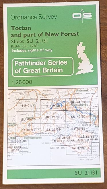 Totton and part of New Forest. 1:25000 Map, SU 21/31 (Pathfinder 1283)