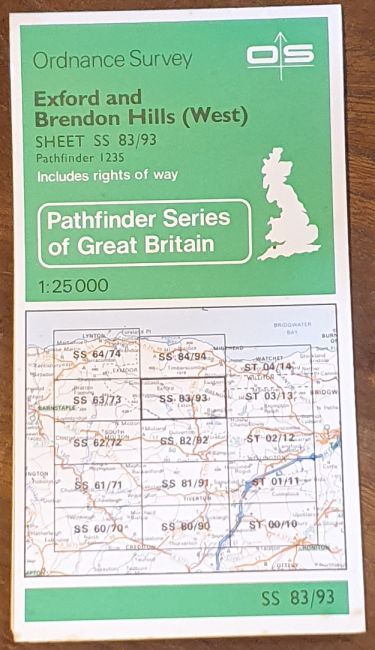 Exford and Brendon Hills (West). 1:25000 Map, SS 83/93 (Pathfinder 1235)