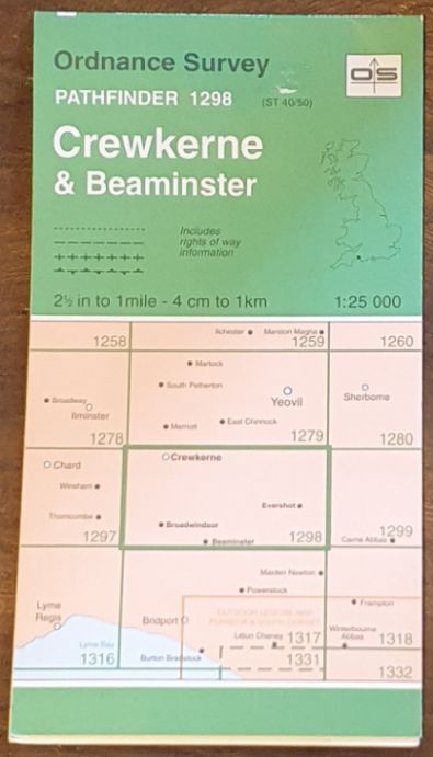 Crewkerne & Beaminster. 1:25000 Pathfinder Map 1298 (ST 40/50)