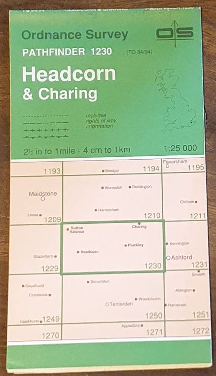 Headcorn & Charing. 1:25000 Pathfinder Map 1230 (TQ 84/94)