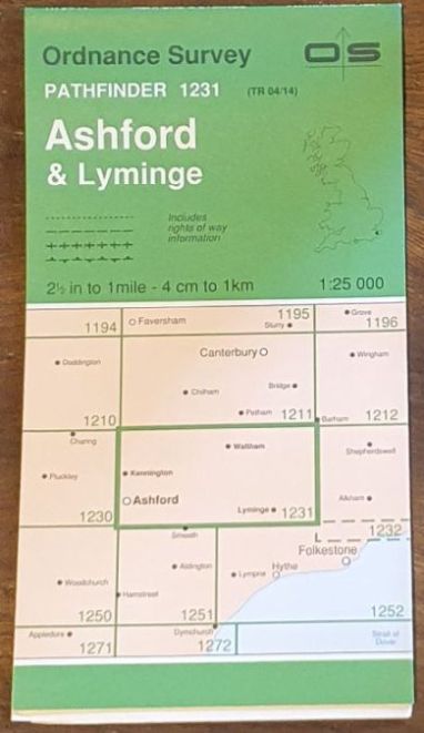 Ashford & Lyminge. 1:25000 Pathfinder Map 1231 (TR 04/14)