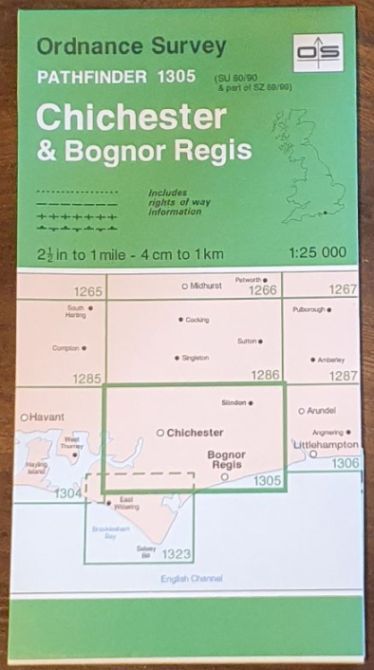 Chichester & Bognor Regis. 1:25000 Pathfinder Map 1305 (SU 80/90 & part of SZ 89/99)