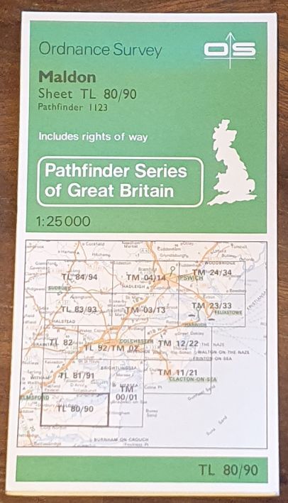 Maldon. 1:25000 Map, TL 80/90 (Pathfinder 1123)