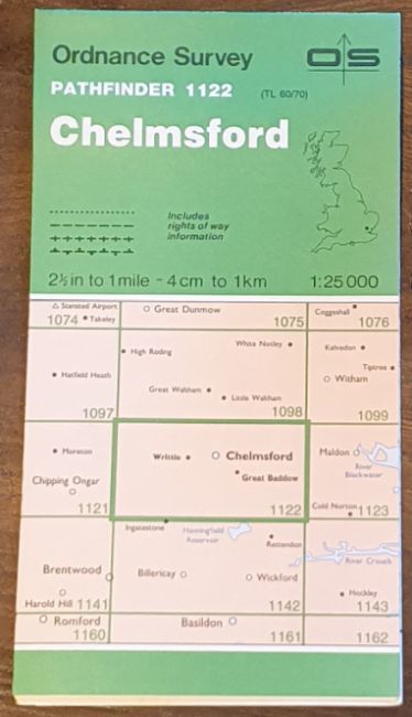 Chelmsford. 1:25000 Pathfinder Map 1122 (TL 60/70)