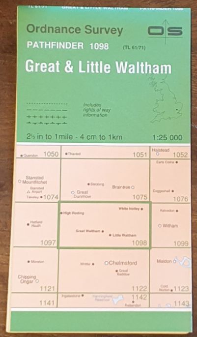 Great & Little Waltham. 1:25000 Pathfinder Map 1098 (TL 61/71)