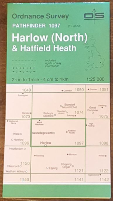 Harlow (North) & Hatfield Heath. 1:25000 Pathfinder Map 1097 (TL 41/51)