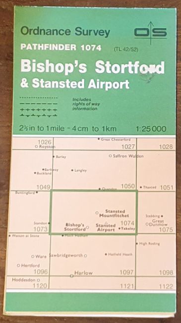 Bishop's Stortford & Stansted Airport. 1:25000 Pathfinder Map 1074 (TL 42/52)