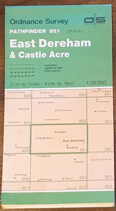 East Dereham & Castle Acre. 1:25000 Pathfinder Map 881 (TF 81/91)