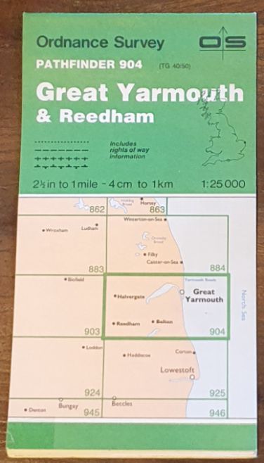 Great Yarmouth & Reedham. 1:25000 Pathfinder Map 904 (TG 40/50)
