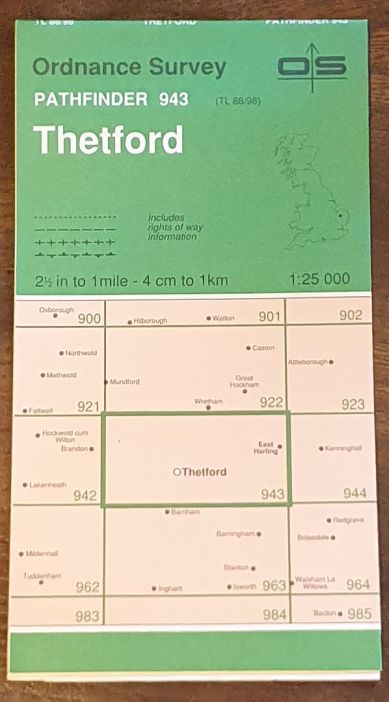Thetford. 1:25000 Pathfinder Map 943 (TL 88/98)