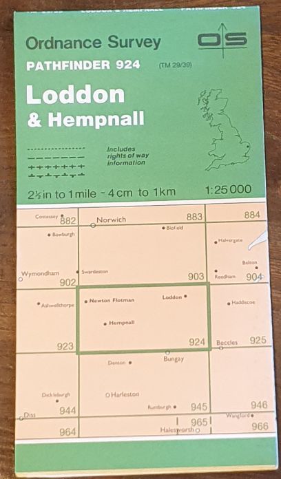 Loddon & Hempnall. 1:25000 Pathfinder Map 924 (TM 29/39)