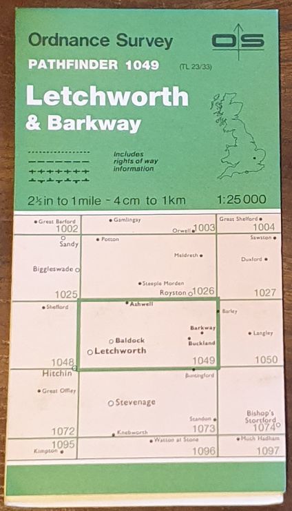 Letchworth & Barkway. 1:25000 Pathfinder Map 1049 (TL 23/33)