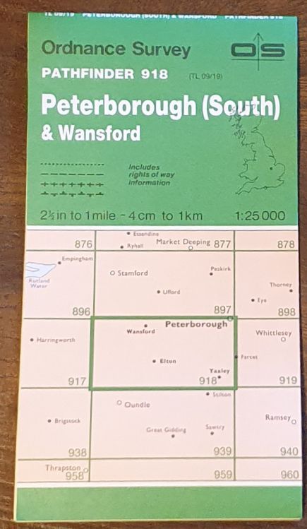 Peterborough (South) & Wansford. 1:25000 Pathfinder Map 918 (TL 09/19)