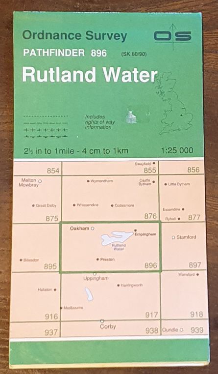 Rutland Water. 1:25000 Pathfinder Map 896 (SK 80/90)