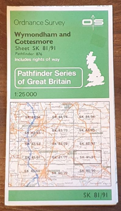 Wymondham and Cottesmore. 1:25000 Map, SK 81/91 (Pathfinder 876)