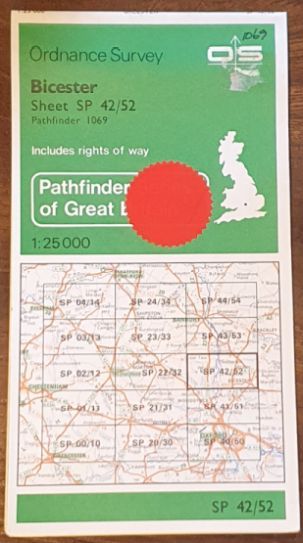 Bicester. 1:25000 Map, SP 42/52 (Pathfinder 1069)