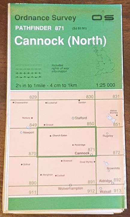 Cannock (North). 1:25000 Pathfinder Map 871 (SJ 81/91)