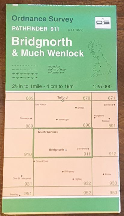 Bridgnorth & Much Wenlock. 1:25000 Pathfinder Map 911 (SO 69/79)