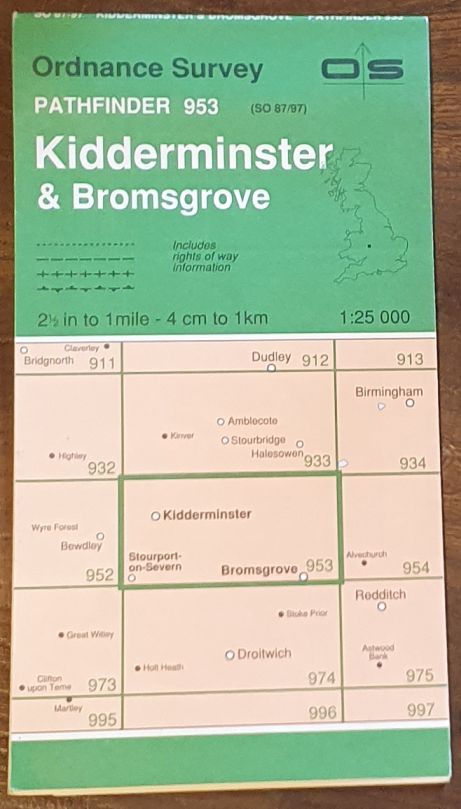 Kidderminster & Bromsgrove. 1:25000 Pathfinder Map 953 (SO 87/97)