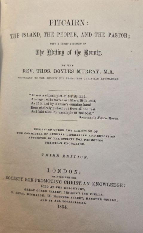 Pitcairn, the island, the people, and the pastor : with a short account of the mutiny of the Bounty