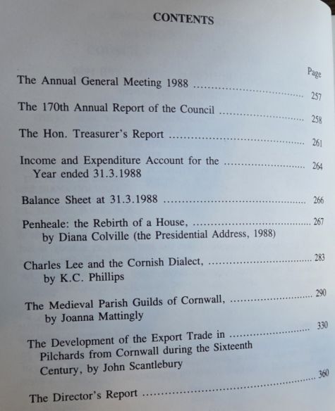 Journal of the Royal Institution of Cornwall 1989 New Series Volume X Part 3
