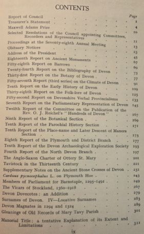 Report and Transactions of the Devonshire Association for the Advancement of Science, Literature and Art Volume LXXI [71], Honiton, July, 1939