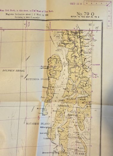 [Cox's Bazar, Bangladesh] Map No.79 O, Quarter Inch, scale 1 inch to 4 miles, or 1:253,410