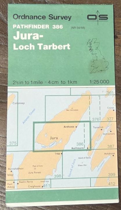 Jura - Loch Tarbert. 1:25000 Pathfinder Map 386 (NR 58/68)