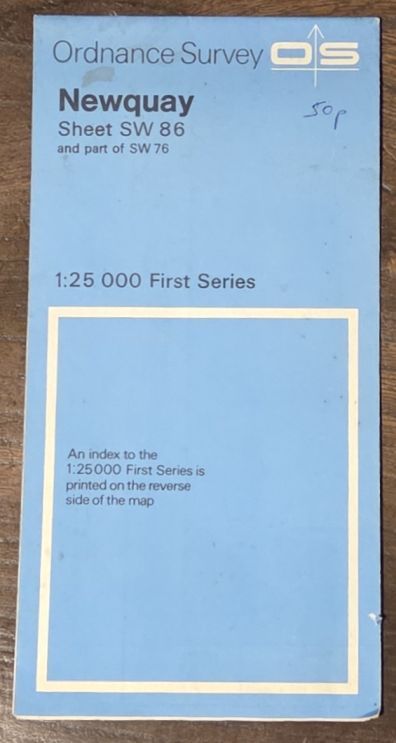 Newquay. 1:25000 First Series Map Sheet SW 86 and part of SW 76