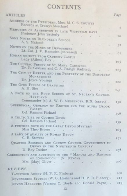 Report and Transactions of the Devonshire Association for the Advancement of Science, Literature and Art Volume LXXXIV [84], Tiverton 1952