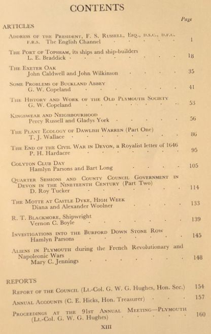 Report and Transactions of the Devonshire Association for the Advancement of Science, Literature and Art Volume LXXXV [85], Plymouth 1953