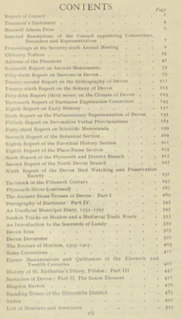 Report and Transactions of the Devonshire Association for the Advancement of Science, Literature and Art Volume LXIX [69], Tavistock, June, 1937