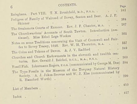 Report and Transactions of the Devonshire Association for the Advancement of Science, Literature and Art Volume XXXIX [39], Axminster, July, 1907