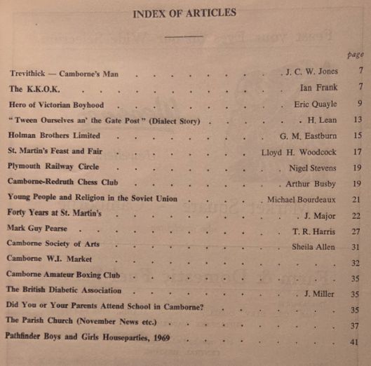 Camborne Festival Magazine November 1969