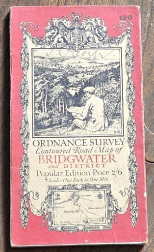 Bridgwater & Quantock Hills. Sheet 120, Ordnance Survey Contoured Road Map, Popular Edition, Scale One inch to 1 mile [1:63360] [cover title Bridgwater and District]