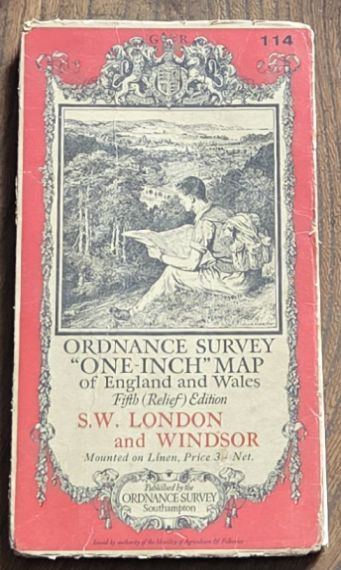 S. W. London and Windsor. Sheet 114. Ordnance Survey of Great Britain One inch map Fifth (Relief) Edition, England and Wales (1:63360)