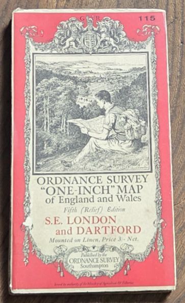 S. E. London and Dartford. Sheet 115. Ordnance Survey of Great Britain One inch map Fifth (Relief) Edition, England and Wales (1:63360)