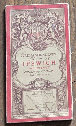 Ipswich, Sheet 87, Third, coloured Edition (Large Sheet Series), 1 inch to 1 mile (1:63360) [cover title Ipswich and District]