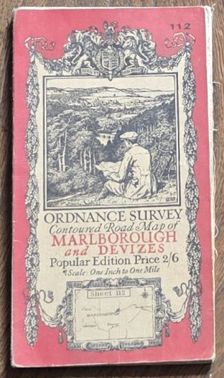 Marlborough [and Devizes]. Sheet 112, Ordnance Survey Contoured Road Map, Popular Edition, Scale One inch to 1 mile [1:63360]