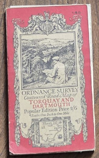 Torquay & Dartmouth. Sheet 145, Ordnance Survey Contoured Road Map, Popular Edition, Scale One inch to 1 mile [1:63360]