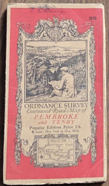 Pembroke & Tenby. Sheet 99, Ordnance Survey Contoured Road Map, Popular Edition, Scale One inch to 1 mile [1:63360]