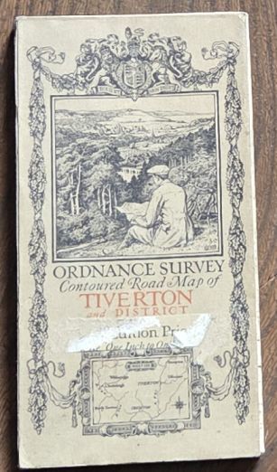 Tiverton. Sheet 128, Ordnance Survey Contoured Road Map, Popular Edition, Scale One inch to 1 mile [1:63360] [cover title Tiverton and District]