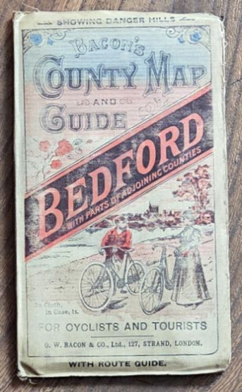 Bacon's County Map and Guide of Bedford [Bedfordshire] with parts of adjoining counties, for cyclists and tourists, showing Danger Hills