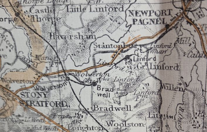 Bacon's County Map and Guide of Buckingham [Buckinghamshire] with parts of adjoining counties, for cyclists and tourists, showing Danger Hills