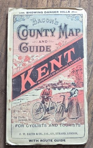 Bacon's County Map and Guide of Kent with parts of adjoining counties, for cyclists and tourists, showing Danger Hills