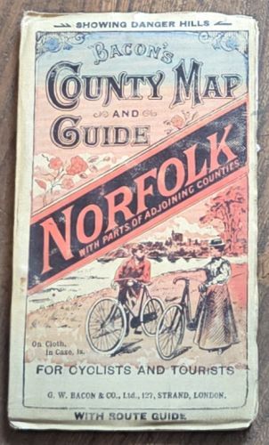 Bacon's County Map and Guide of Norfolk with parts of adjoining counties, for cyclists and tourists, showing Danger Hills