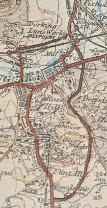 Dorking & Leith Hill District. Ordnance Survey of England and Wales Tourist Map, One-Inch Map 1:63360