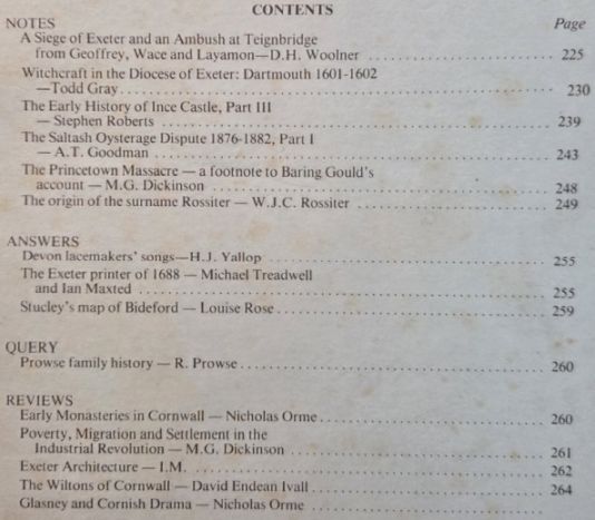 Devon and Cornwall Notes & Queries volume XXXVI, Part VII, Spring 1990