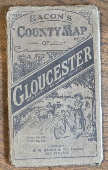 Bacon's County Map of Gloucester [Gloucestershire] with parts of adjoining counties, for cyclists and tourists, showing Danger Hills