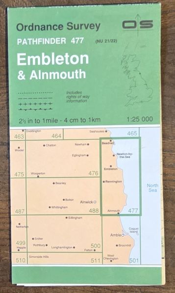 Embleton & Alnmouth. 1:25000 Map, Pathfinder 477 (NU 21/22)